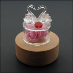 핸드메이드 고급 원형 회전 오르골 뮤직박스 대형 크리스털 백조와 장미 -4곡 중
