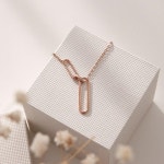 제이로렌 제이로렌 더블클립 핑크골드 목걸이 G0214