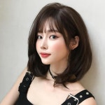 여성 레이어드컷 앞머리 단발 중단발 가발 통가발