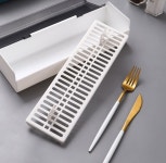 THE살림 먼지 걱정없는 뚜껑형 물빠짐 수저통 보관함