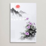 꾸밈 bf363-폼아크릴액자38CmX58Cm 꽃의동양미