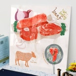 꾸밈 te246-폼아크릴액자56CmX56Cm 소돼지일러스트