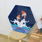 꾸밈 pc876-폼아크릴액자56CmX49Cm6각형대형 복의상징잉어