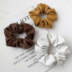 감성폭발 어텀컬러 가죽 곱창 헤어밴드