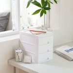 창신리빙 블랑 플라스틱 미니 서랍장18cm 3단