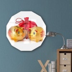 꾸밈 pc972-폼아크릴액자38CmX38Cm12각형 돈을부르는황금돼지