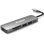 케이탑 케이베스트 USB C타입 멀티 허브 6in1 포트