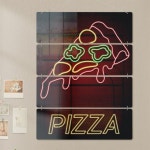 꾸밈 nl779-멀티아크릴액자 네온효과맛있는피자시그널 4단대형