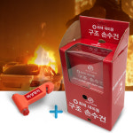 화재대피용 종이 화재보관함 세트1 구조손수건 10매 비상망치