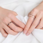 미니아트 여자 심플 데일리 볼드 레이어드 반지 레지나