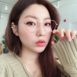 칸트 다각형 안경 작은 각진 둥근 라운드 학생 남자 여자 메탈 국산 안경테 로즈골드 가벼운 투명케이스