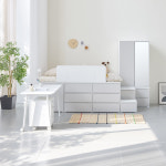 원마인드 평상형 공간활용 멀티수납 벙커침대 침대프레임 SS 옷장2 서랍1형