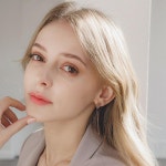 제이로렌 로즈골드 언발 하트 드롭 귀걸이 G0231