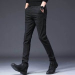 남자 면바지 기모안감 겨울 데일리 바지 회사원 블랙-30