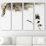 꾸밈 ix533-풍수소나무와비상하는학 그림 대형노프레임세트