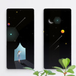 꾸밈 pb917-폼아크릴액자8CmX18CmX2ea 우주로가는길