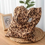 레오파드 캔버스 에코백 숄더백 호피 캐주얼 가방 여성토드백 쇼퍼백 여성토트백