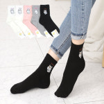 서울양말 서울양말 여성 스마일캣 양말 5켤레 중목 면 캐릭터 학생