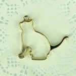 레진 프레임 T346 앉은 고양이모양 금 4 3 3 6 0 3 5개입