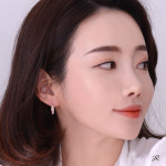 금침 로즈골드 브린니 큐빅 라인 심플 원터치 링 귀걸이
