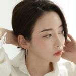 미니아트 골드핀 스 큐빅 롱 원터치 링 금침 귀걸이