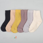 꼼지 꼼지 GM골지테리 6족 세트 중목 유아 아동 양말 남아 여아 어린이 초등학생