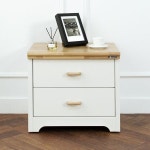 에보니아 하리쉬 투톤 원목 2단 협탁