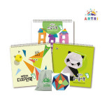브레인숲 아트리 미술놀이 3종세트-세걸음 3단계 6 7세추천 그림그리기 종이접기 미술 꾸미기놀이 KC인증