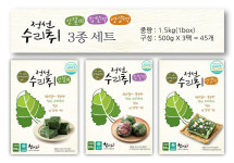 정선수리취떡 실속3종세트 냉동 인절미 찹쌀떡 영양떡 1 5kg