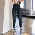 뒷밴딩 스판 데님 면 바지 여성 청바지 데님 배기팬츠