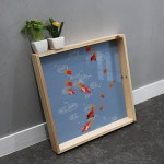 꾸밈 pc544-우드프레임액자 잉어수묵화 중형