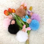 귀여운 털 뭉치 키링 열쇠고리