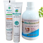 산들바다생명제약 블루그린 골드 가글  350ml + 치약 150g 2개
