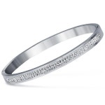 두 행 크리스탈 라인 석 포장 스테인리스 팔찌 여성을위한 bangles 쥬얼리 팔찌 액세서리 드롭