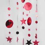 달과별파티가랜드 메탈레드 기념일 장식 생일 배너