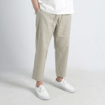 오씨엘 여름 린넨 스판 세미와이드핏 9부 밴딩팬츠 마바지 34 36