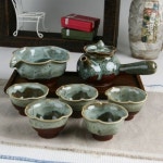 천목이중시유 청연잎 5인다기세트