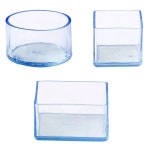 4 8pc 의자 다리 모자 PVC 가구 테이블 피트 커버 플러그 투명 라운드 스퀘어 삽입 엔드 캡 나무 바닥 보