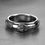 반지다방 백금 회전 엔틱십자가 장미 묵주반지 5 pt950 플래티늄