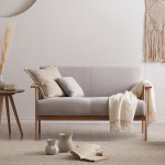 위드홈 SLO 슬로 2인용 원목 아쿠아 스웨이드 소파