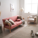 위드홈 SLO 슬로 1인용 원목 아쿠아 스웨이드 소파