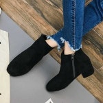 겨울 여성 앵클 부츠 지퍼 스웨이드 데일리 데이트