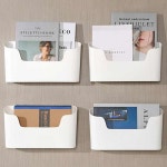 간편부착 무타공 와이드 포켓 수납함