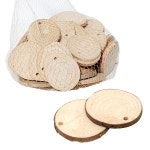 뚝딱 천연나무 조각 원형 구멍 대 500g 약60개 만들기 교구 재료