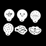 초콜렛 쿠키장식 아크릴 스텐실도안 몽글몽글 6종셋트