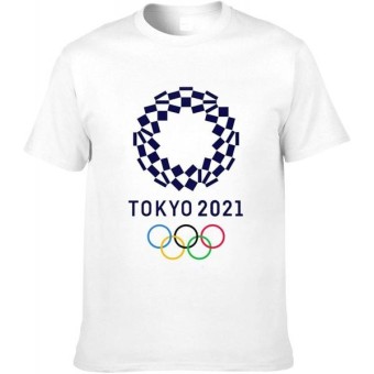 도쿄 올림픽 2021 T 셔츠 반팔 라운드 넥 염료-승화 인쇄 맞춤형 코튼 티셔츠 남성용