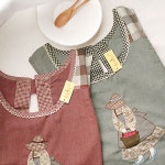 애플소녀 체크 앞치마