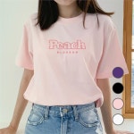 험블 캐주얼 피치블라썸 레터링 오버핏 여성반팔티셔츠 7183379