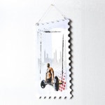 꾸밈 nq402-행잉액자 GYM 우표세로대형