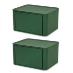 씨밀렉스 래폴드 터치 오픈 리빙박스 35L 딥포레스트그린 2P